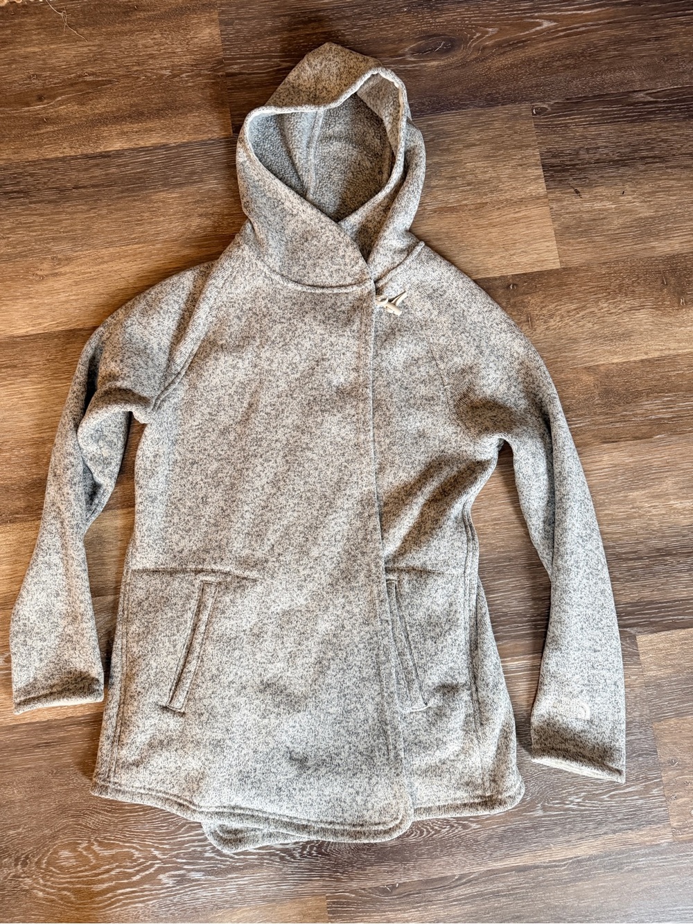 The North Face Heathered Taupe Hooded Toggle Jacket